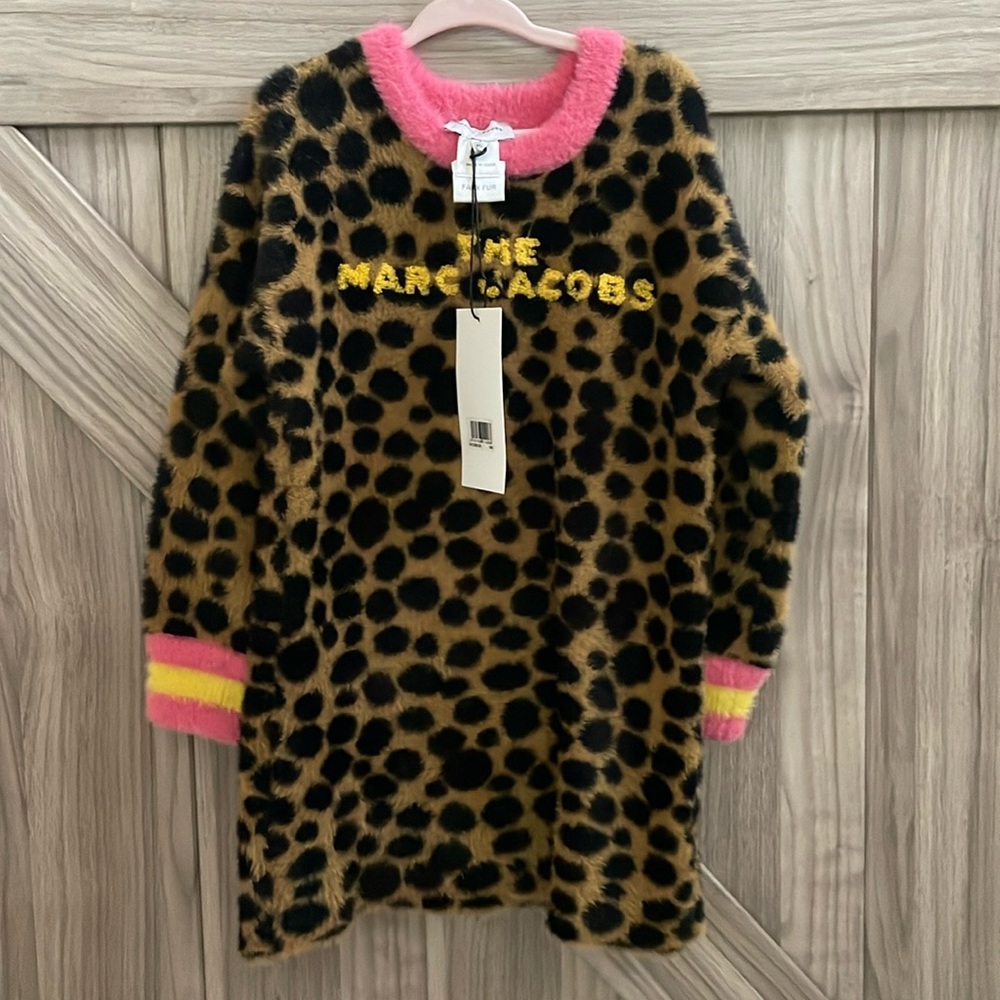 The Marc Jacobs Kids NWT toddler girl size 5 faux fur cheetah print dress.